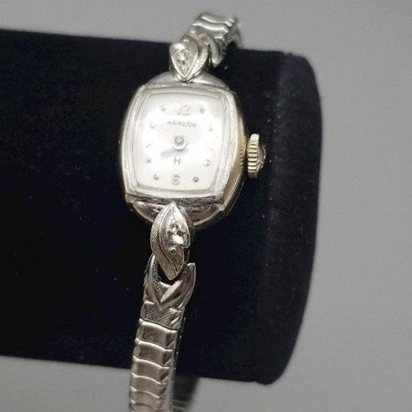 Hamilton Accessories - 10K White Gold Hamilton Watch w/ Diamonds-Vintage!